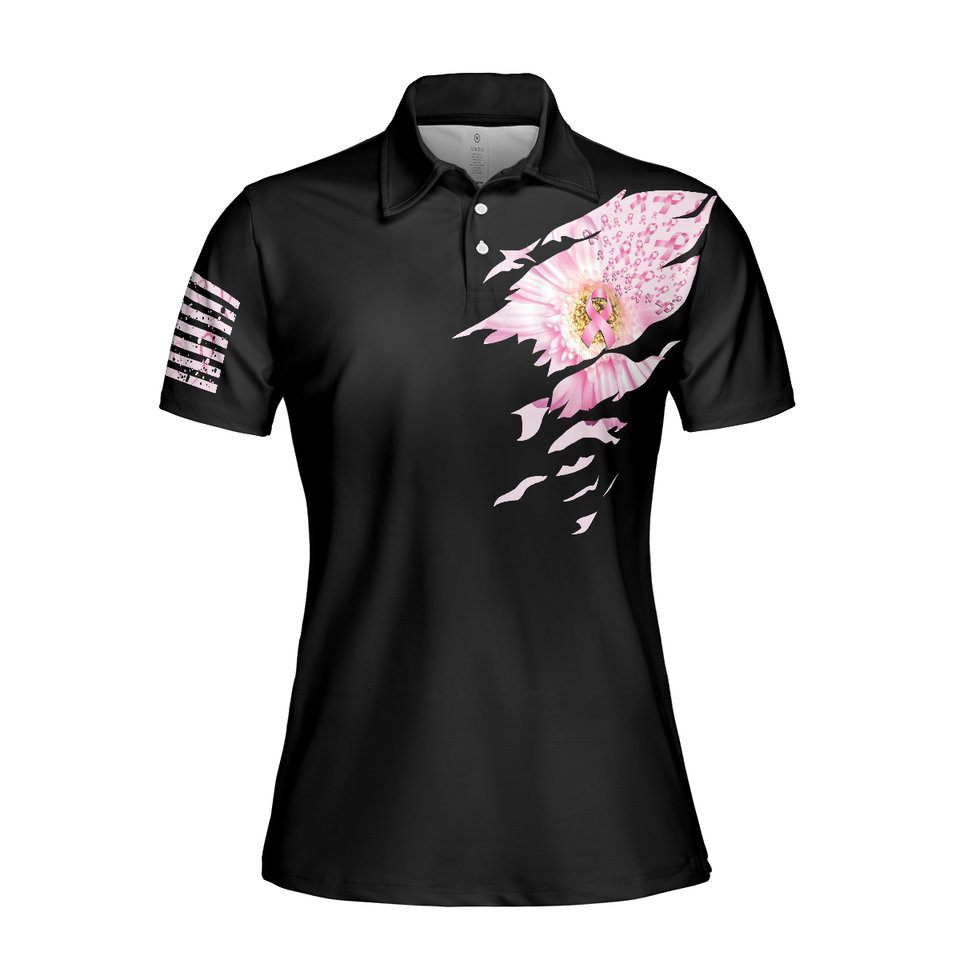 Flower America Flag Breast Awareness Faith Hope Love Women's Polo Shirts S-5XL