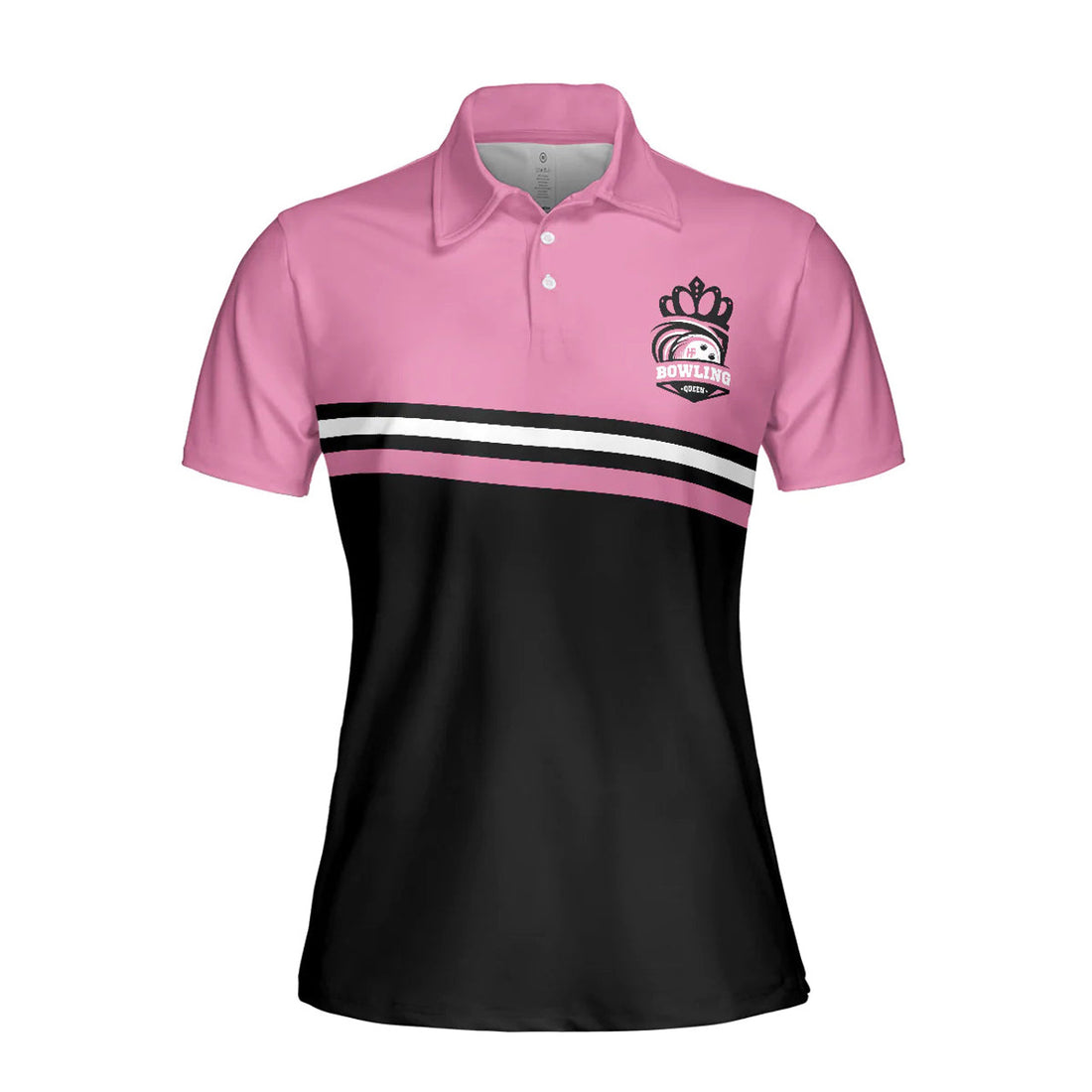 Black and Pink Classy Sassy Gift for Bowling Lovers Women's Polo Shirts S-5XL