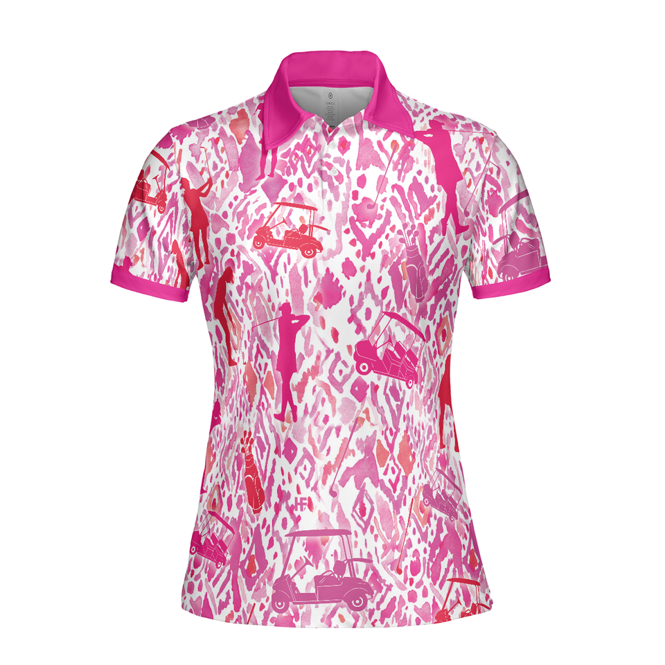 Seamless Pink Golfer Shirt Unique Gift Women Polo Shirt S-5XL