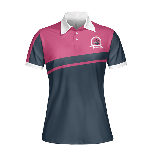 Custom Name Princess Wears Bowling Shoes Women's Polo Shirt S-5XL