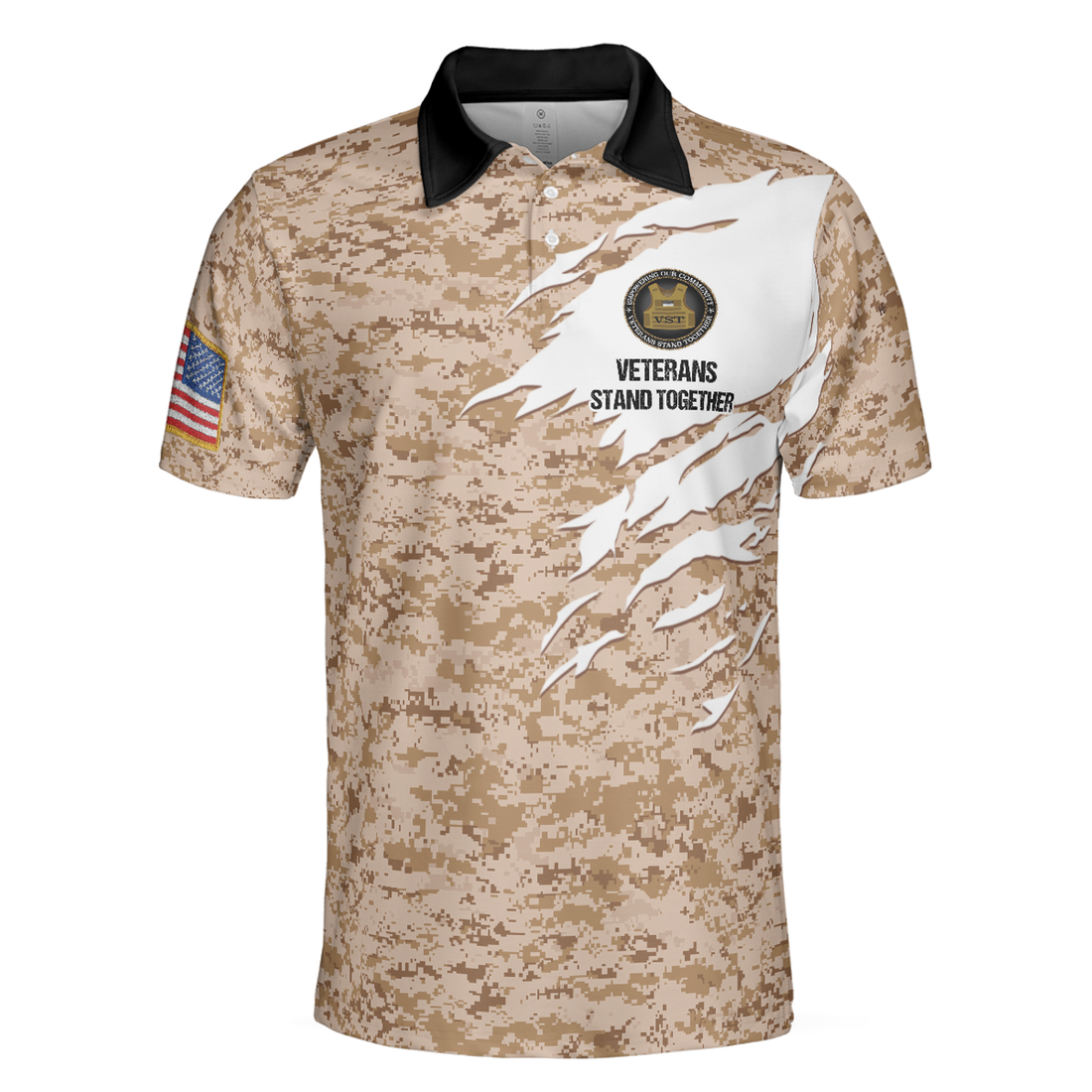 Veterans Stand Together Empowering Our Community Men's Polo Shirt S-5XL