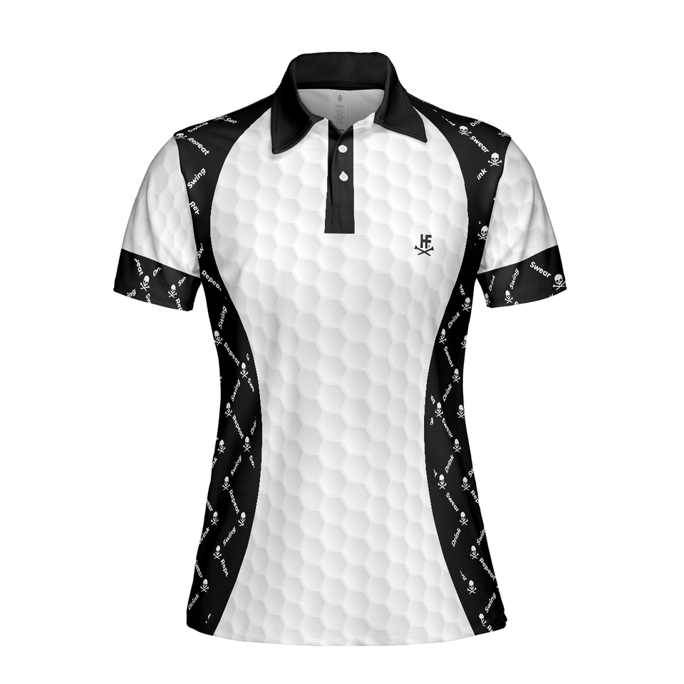 Swing Swear Skull Argyle Pattern Golf Shirt Women Polo Shirt S-5XL