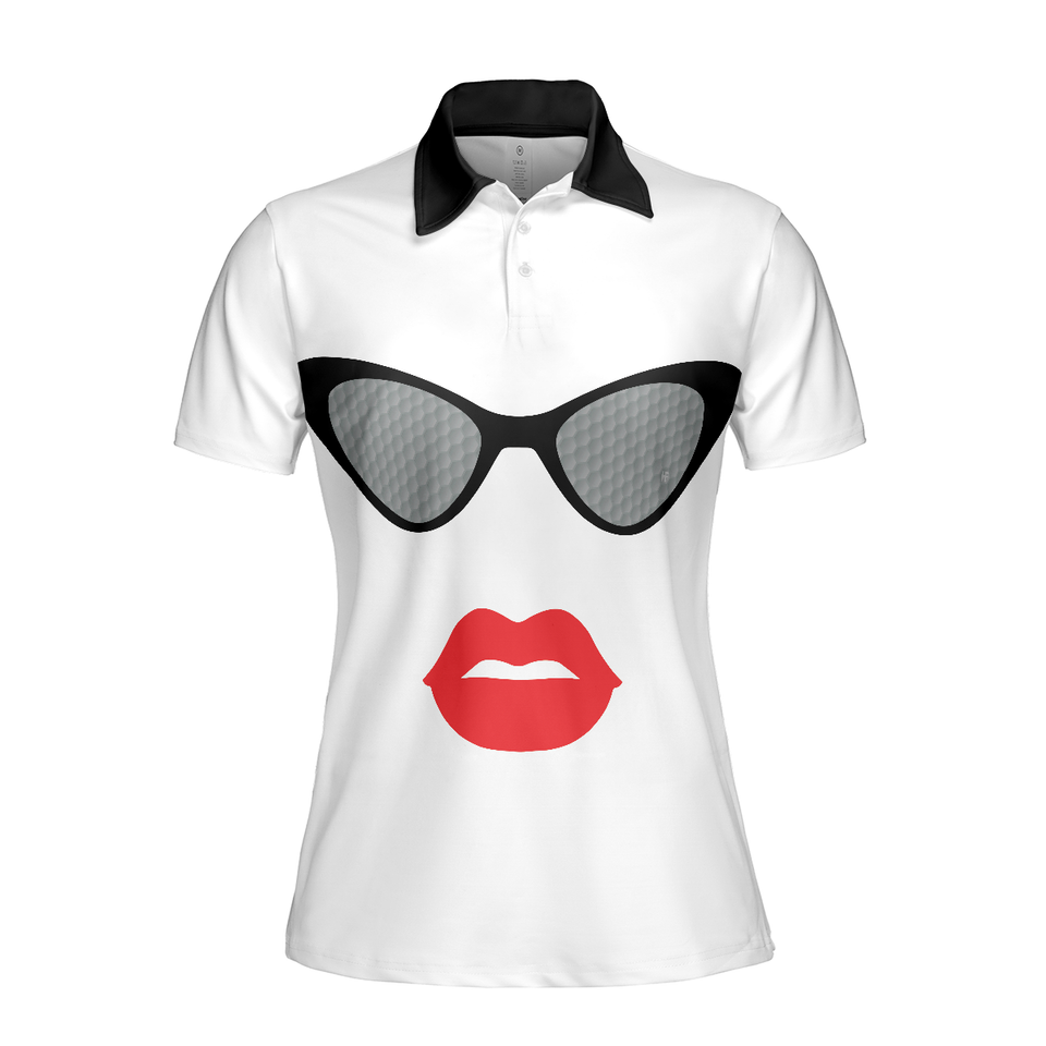 Sunglasses And Sexy Red Lips White Golf Shirt Women Polo Shirt S-5XL