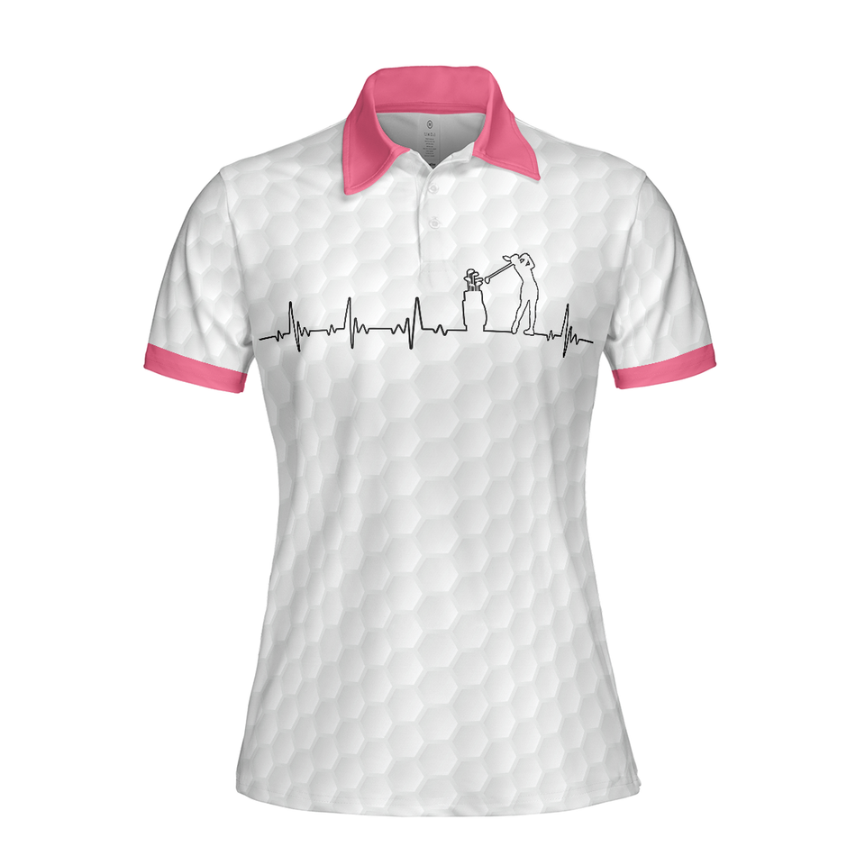 Golf Is My Heart Pink Shirt Golf Gift Women Polo Shirt S-5XL
