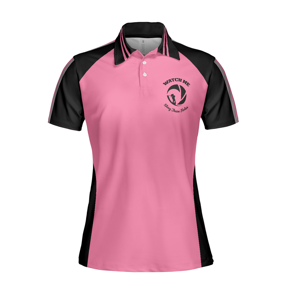 Golf Watch Me Slay These Holes Pink and Black Short Women's Polo Shirts S-5XL