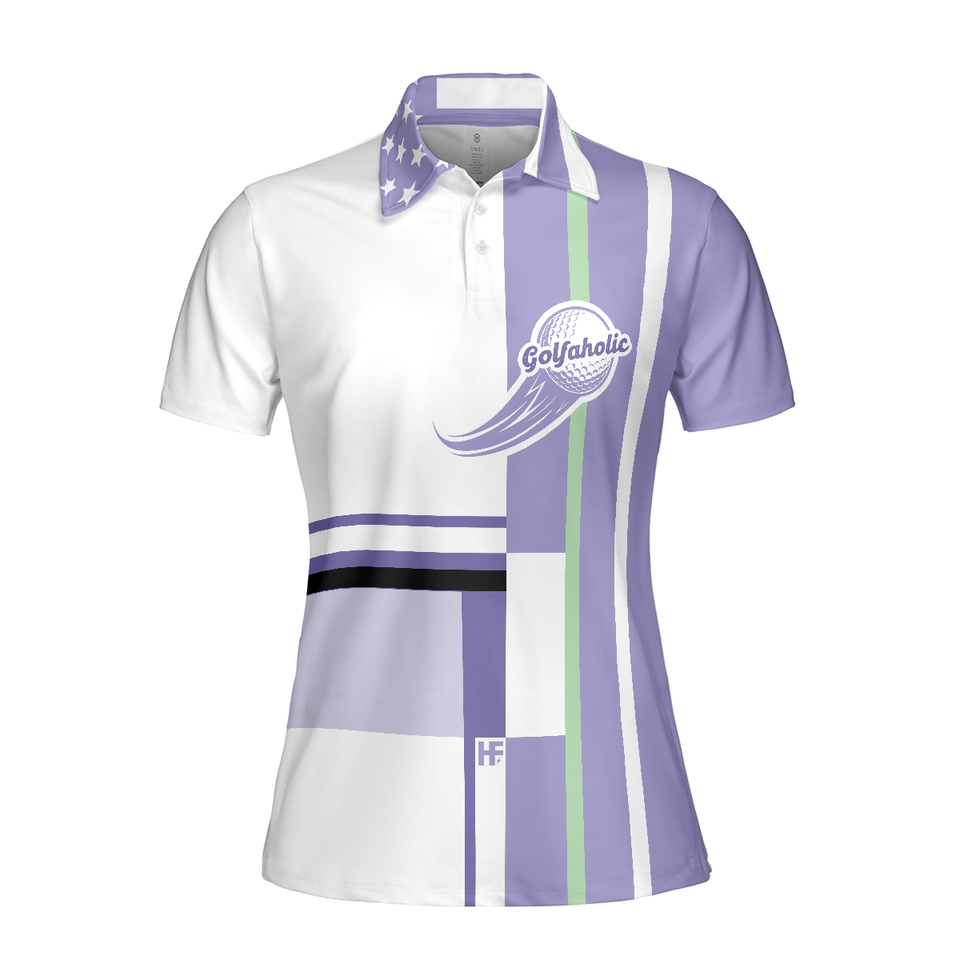 Lavender Golf Sleeve I Golf Like A Girl Try To Keep Up Women's Polo Shirts S-5XL