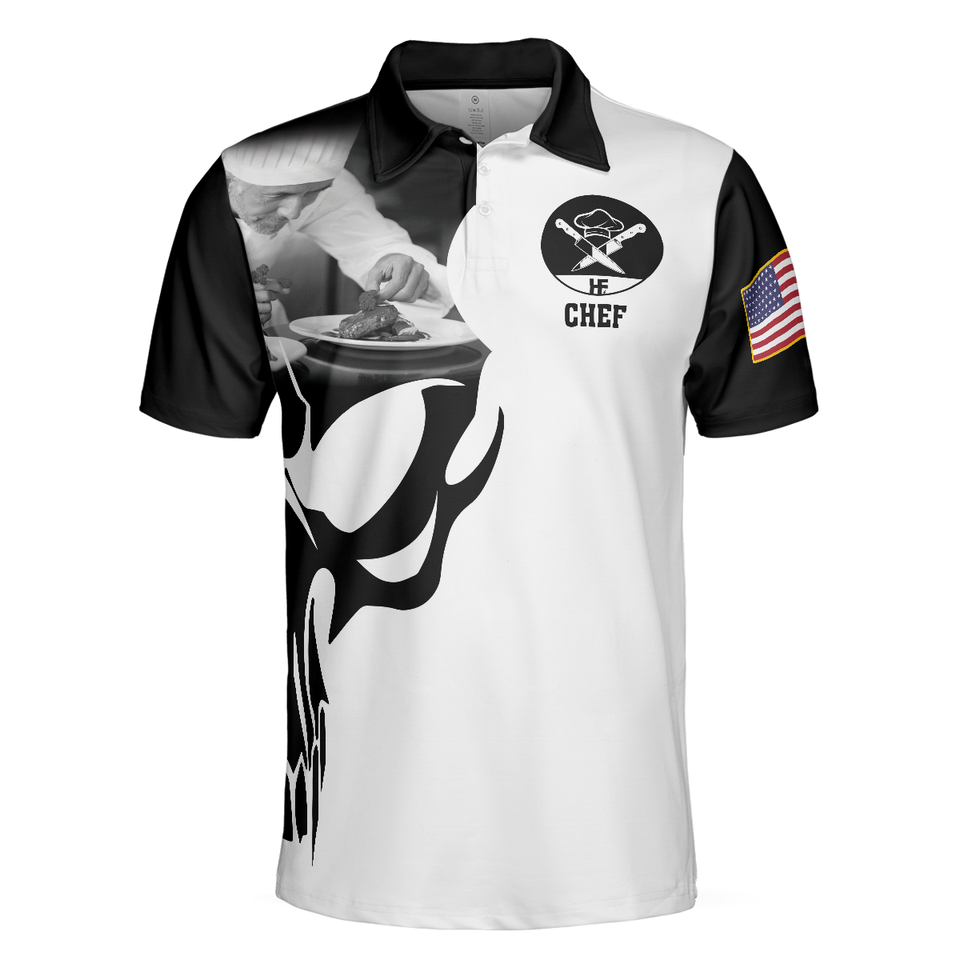 Chef Proud Skull Funny Work You Think You Can Do My Job Men's Polo Shirt S-5XL