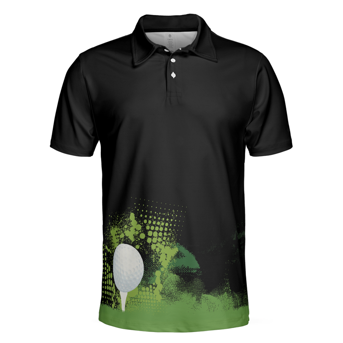 Golf Grunge Graphic Wet Paint Silhouette Black Polo Shirt Men's Polo Shirt S-5XL