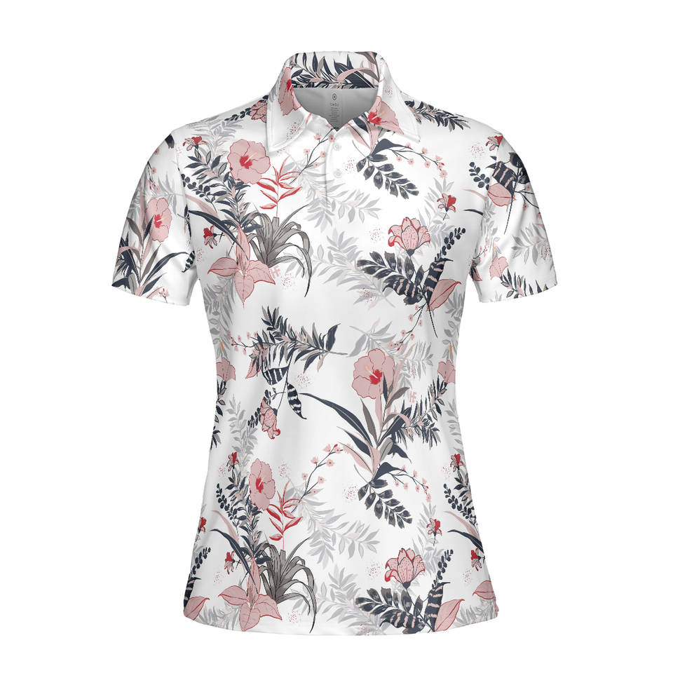 Floral Pattern Gift for Golf Lovers Tournament Coach Club Women's Polo Shirts S-5XL