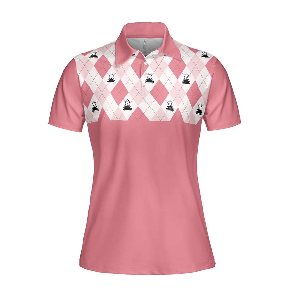 Science Pink Argyle My Students Make Me Smile Women Polo Shirt S-5XL