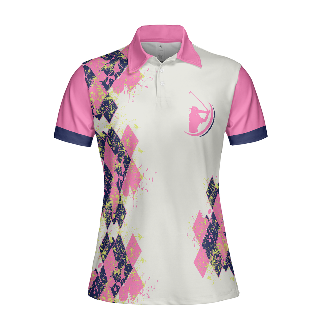 Pink And White Argyle Golf I Know I Play Like A Girl Women's Polo Shirts S-5XL