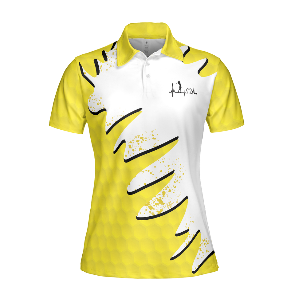 Sporty Golf Shirt White and Yellow Perfect Gift for Ladies Women's Polo Shirts S-5XL