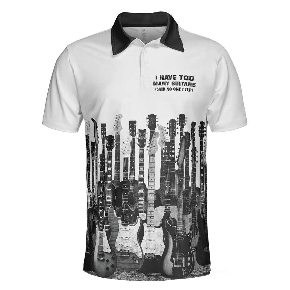 I Have Too Many Guitars Short Sleeve Music Shirt For Men Men's Polo Shirt S-5XL