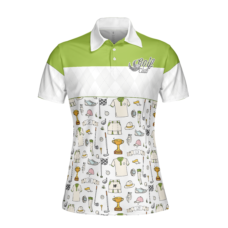 Golf Life In Green Short Sleeve Golf Pattern For Ladies Women's Polo Shirts S-5XL