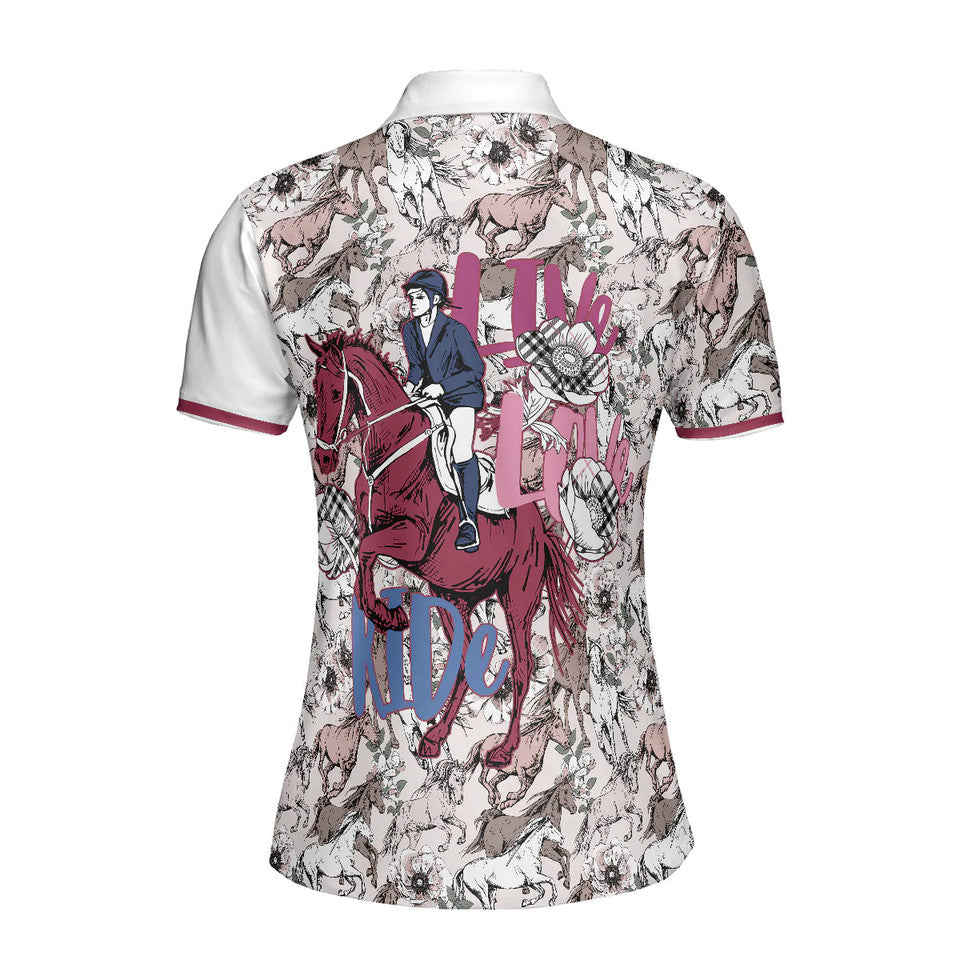 Horses Just A Girl Who Horses Gift Horse Riding Lovers Women's Polo Shirts S-5XL