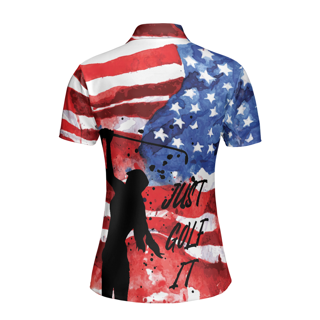 American Golfer Just Golf It Wet Paint American Flag Women's Polo Shirts S-5XL