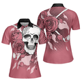 Golf Pink Skull Ladies Short Sleeve Rose Golf For Ladies Women's Polo Shirts S-5XL