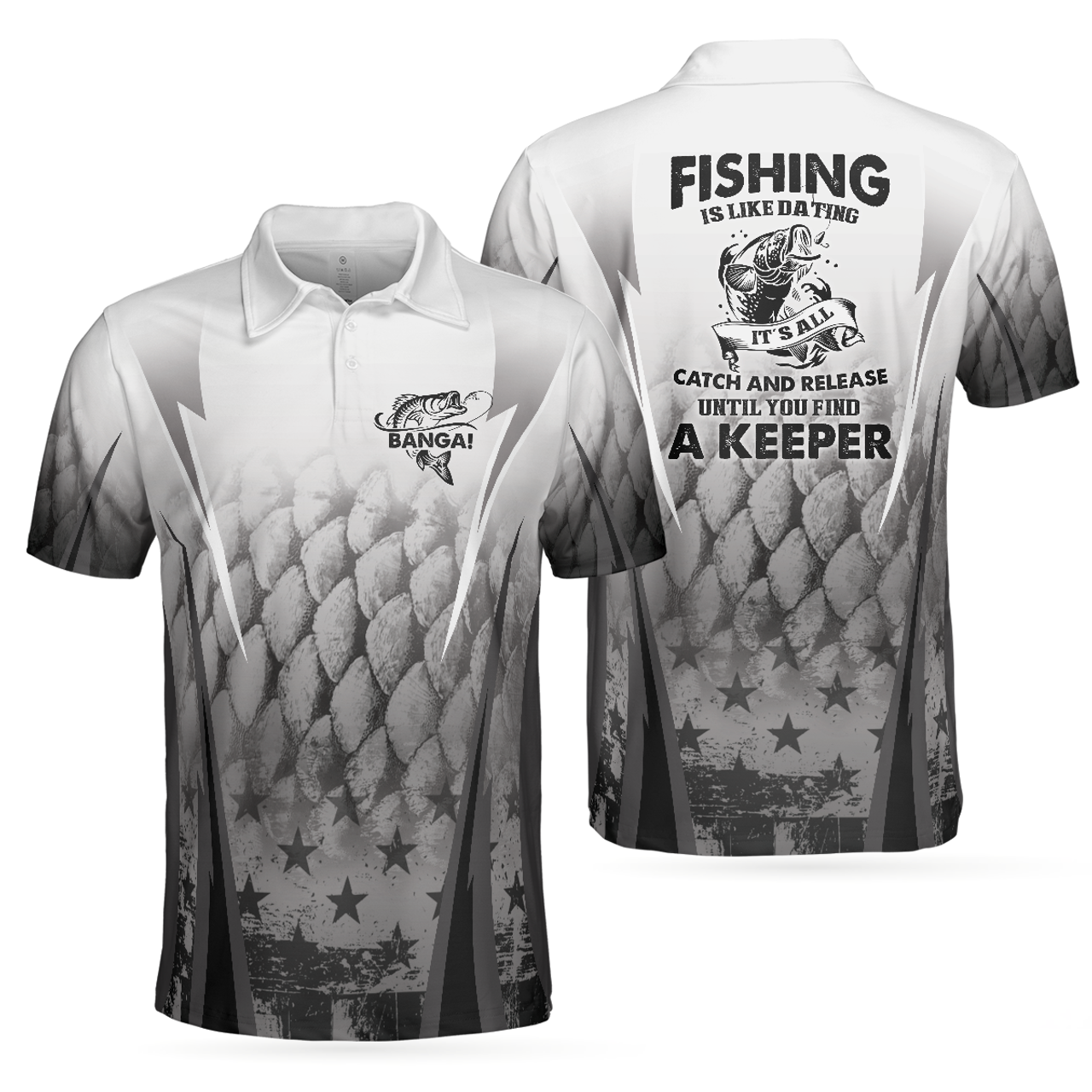 Fishing Is Like Dating Catch A Keeper Best Fishing Men's Polo Shirt