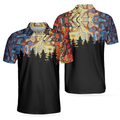 Sky Wavy Abstract Pine Forest Golf Shirt Perfect Gift Men's Polo Shirt S-5XL