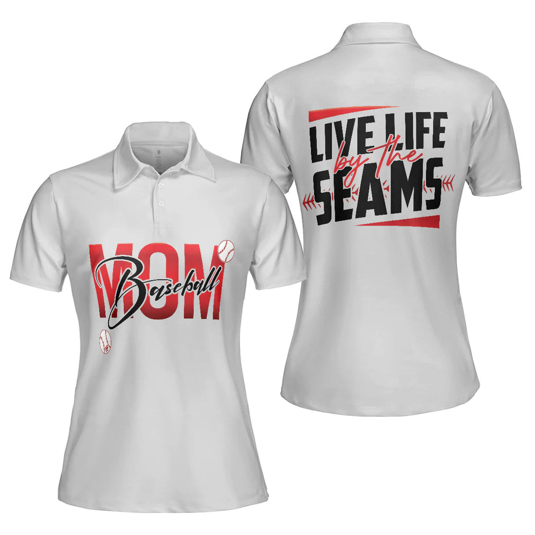 Live Life By The Seams Short Sleeve Mom Women's Polo Shirts S-5XL
