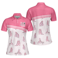 Ballerina Short Sleeve Pink Ballet Design Gift for Dancer Women's Polo Shirts S-5XL