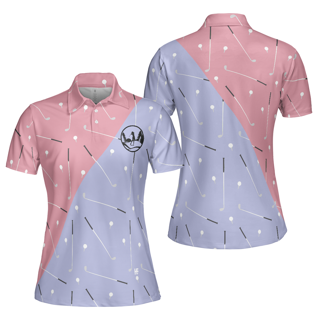 Elegant Golf Girl Seamless Pattern Sleeve for Ladies Women's Polo Shirts S-5XL