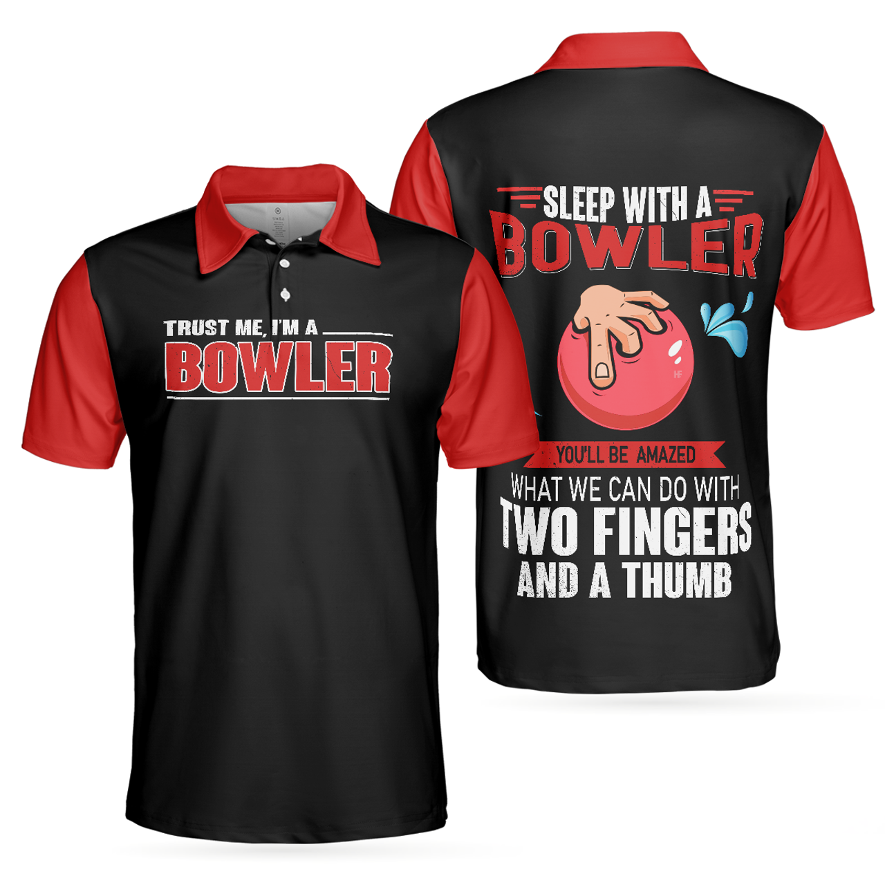 Sleep With Bowler Funny Polo Shirt for Men Bowlers Men's Polo Shirt S-5XL