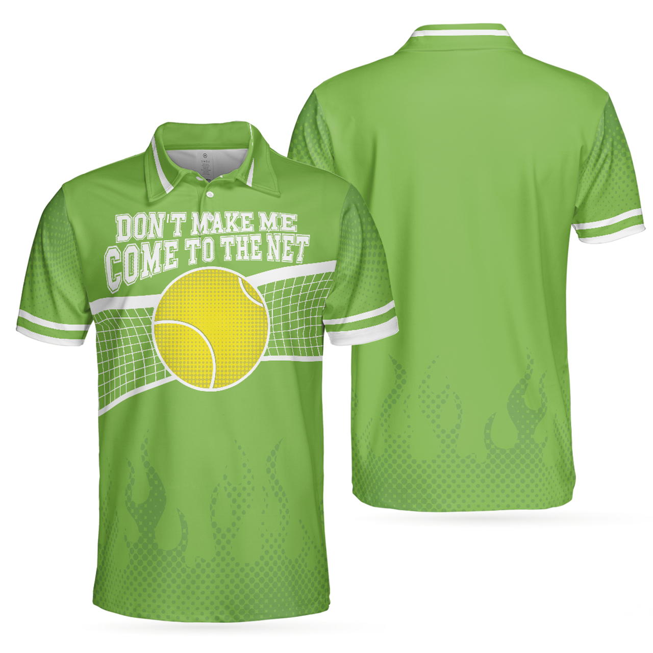 Don't Make Me Net Tennis Golf Short Sleeve Green Men's Polo Shirt S-5XL