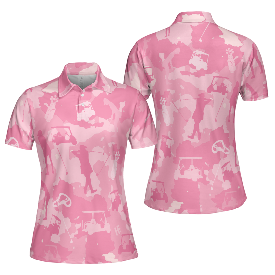 Golf Girl Camouflage V2 Pink Camo Golf Shirt Women Polo Shirt S-5XL
