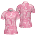 Golf Girl Camouflage V2 Pink Camo Golf Shirt Women Polo Shirt S-5XL