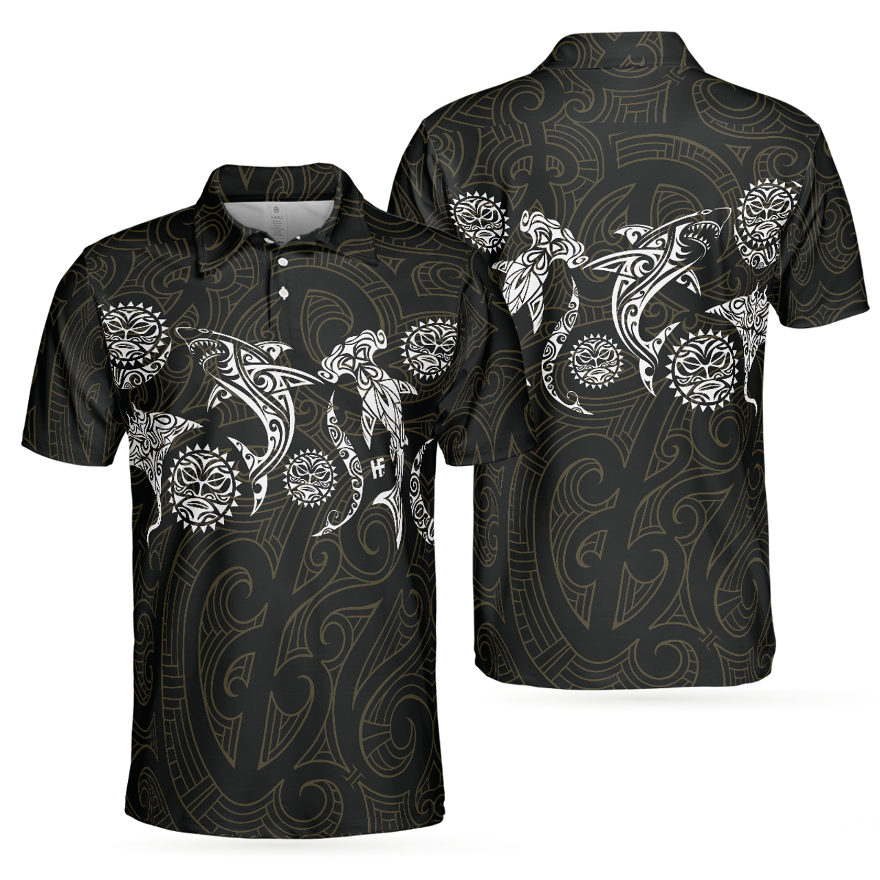 Elegant Polynesian Pattern Short Sleeve Golf Gift Men's Polo Shirt