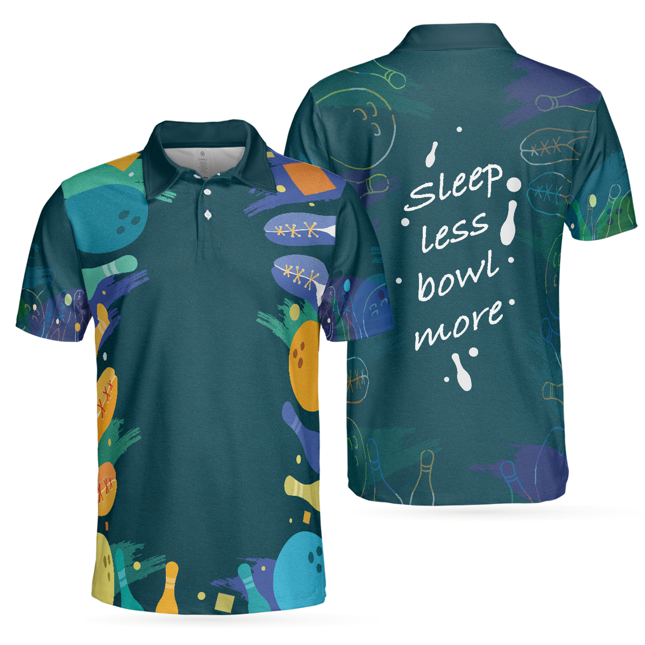 Sleep Less Bow More Men's Green Bowling Polo Shirt Best Gift For Bowling Lovers