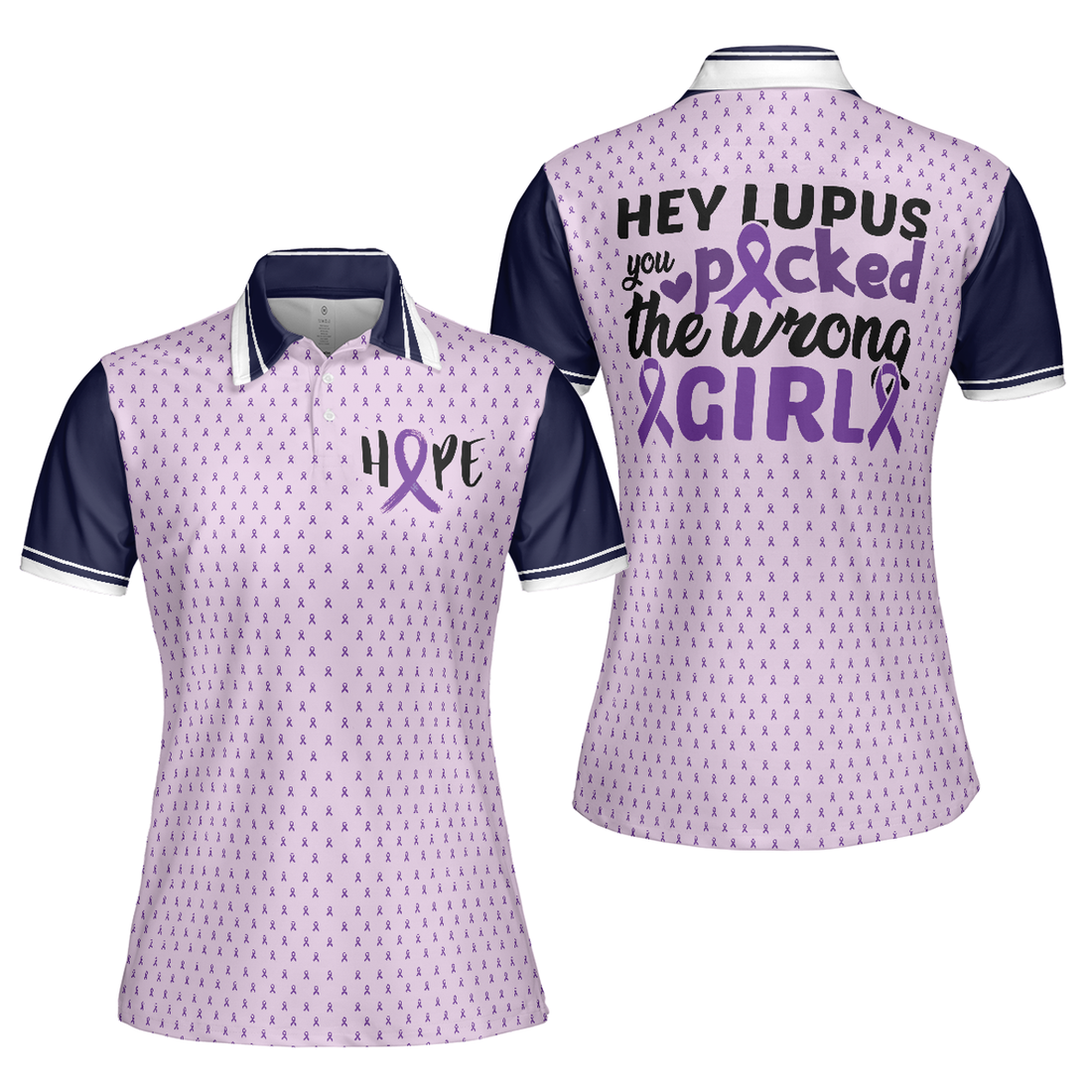 You Picked The Wrong Girl Purple for Lupus Awareness Women's Polo Shirts S-5XL