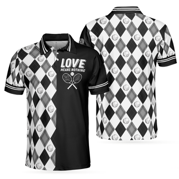 Tennis Love Means Nothing All Over Print 3D Men's Polo Shirt S-5XL