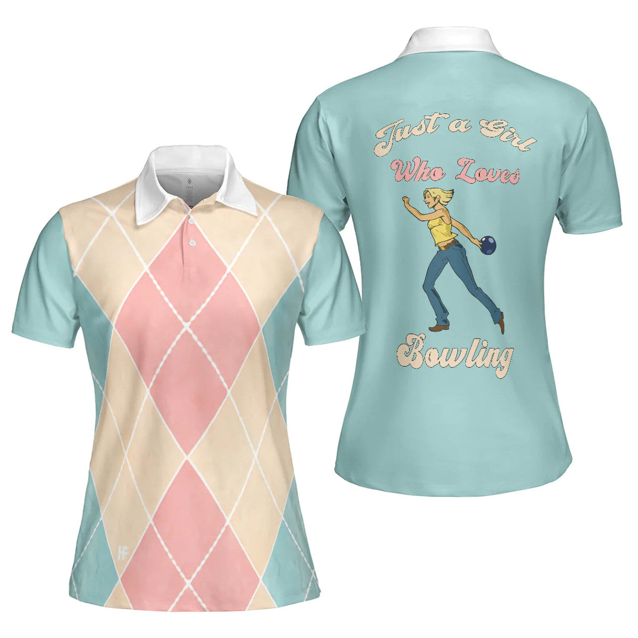 Plaid Bowling Just A Girl Who Loves Bowling Women's Polo Shirts S-5XL