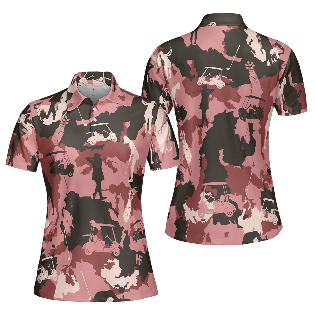Golf Girl Camouflage Pink Camo Shirt Cool Gift Women Polo Shirt S-5XL