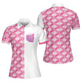 Pink Argyle Golf Clubs Pattern Just A Girl Who Loves Women's Polo Shirts S-5XL