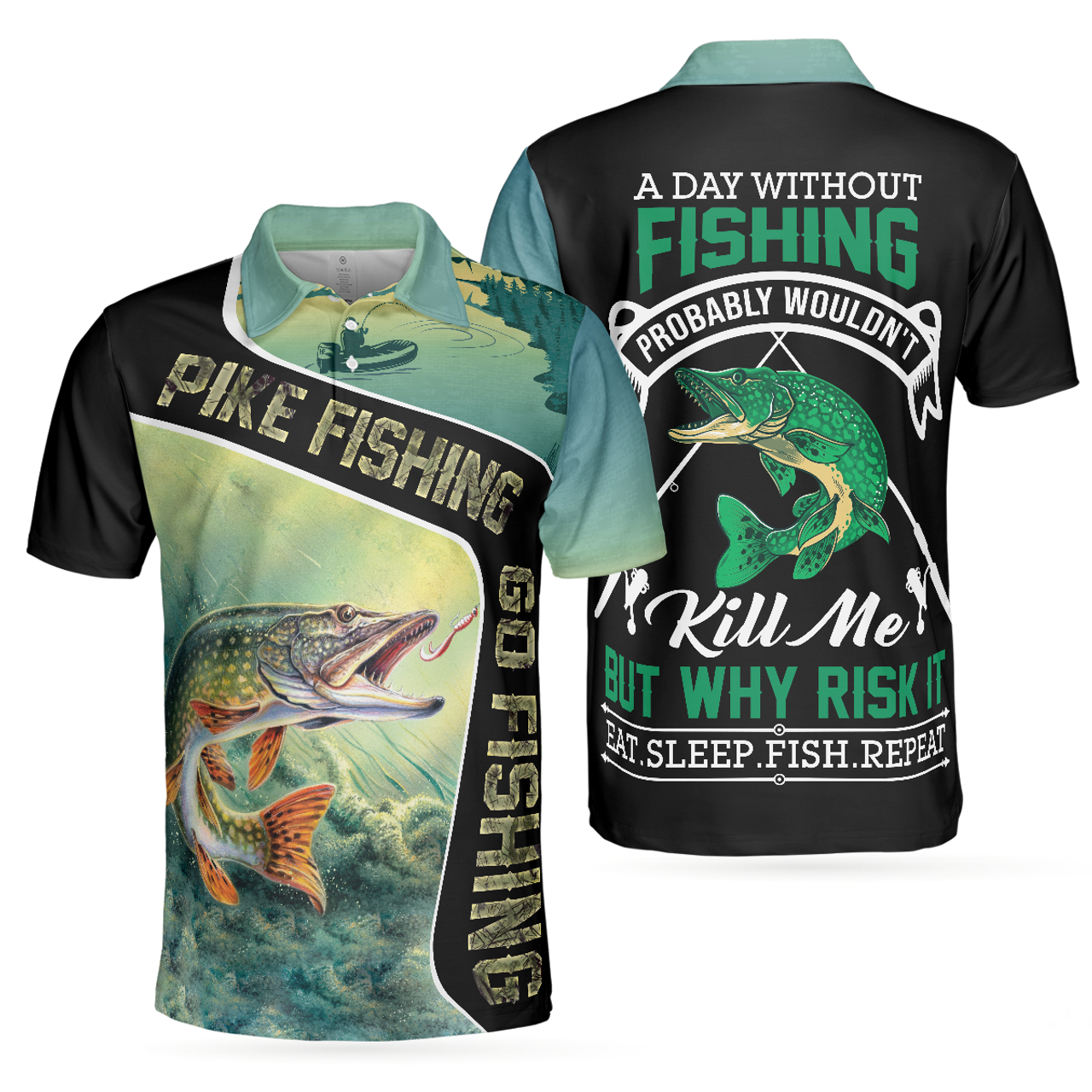 Without Fishing Eat Sleep Fish Repeat Crazy Fishing Apparel Men's Polo Shirt