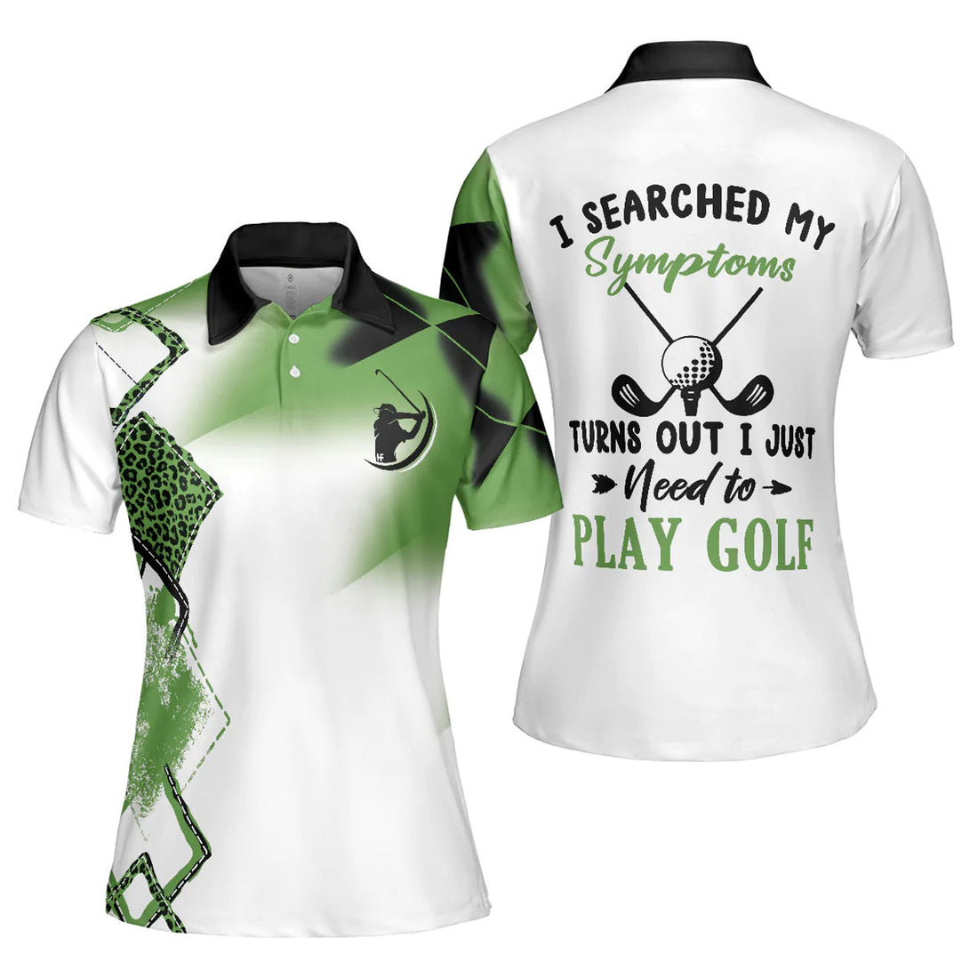 Funny Leopard Green Golf Gift for Golfers Best for Ladies Women's Polo Shirts S-5XL