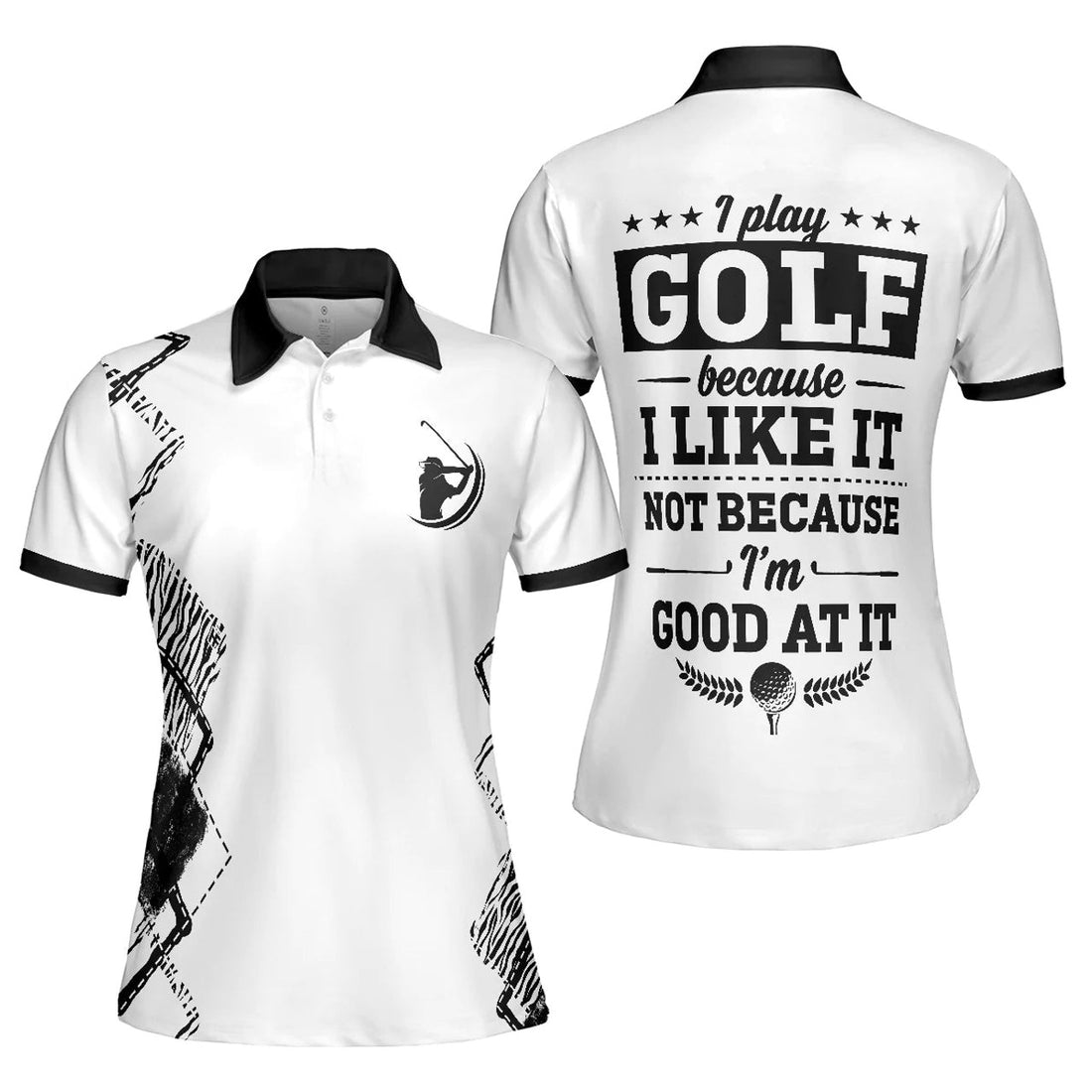 White And Black Argyle Pattern Golf Gift For Golfer Women's Polo Shirts S-5XL