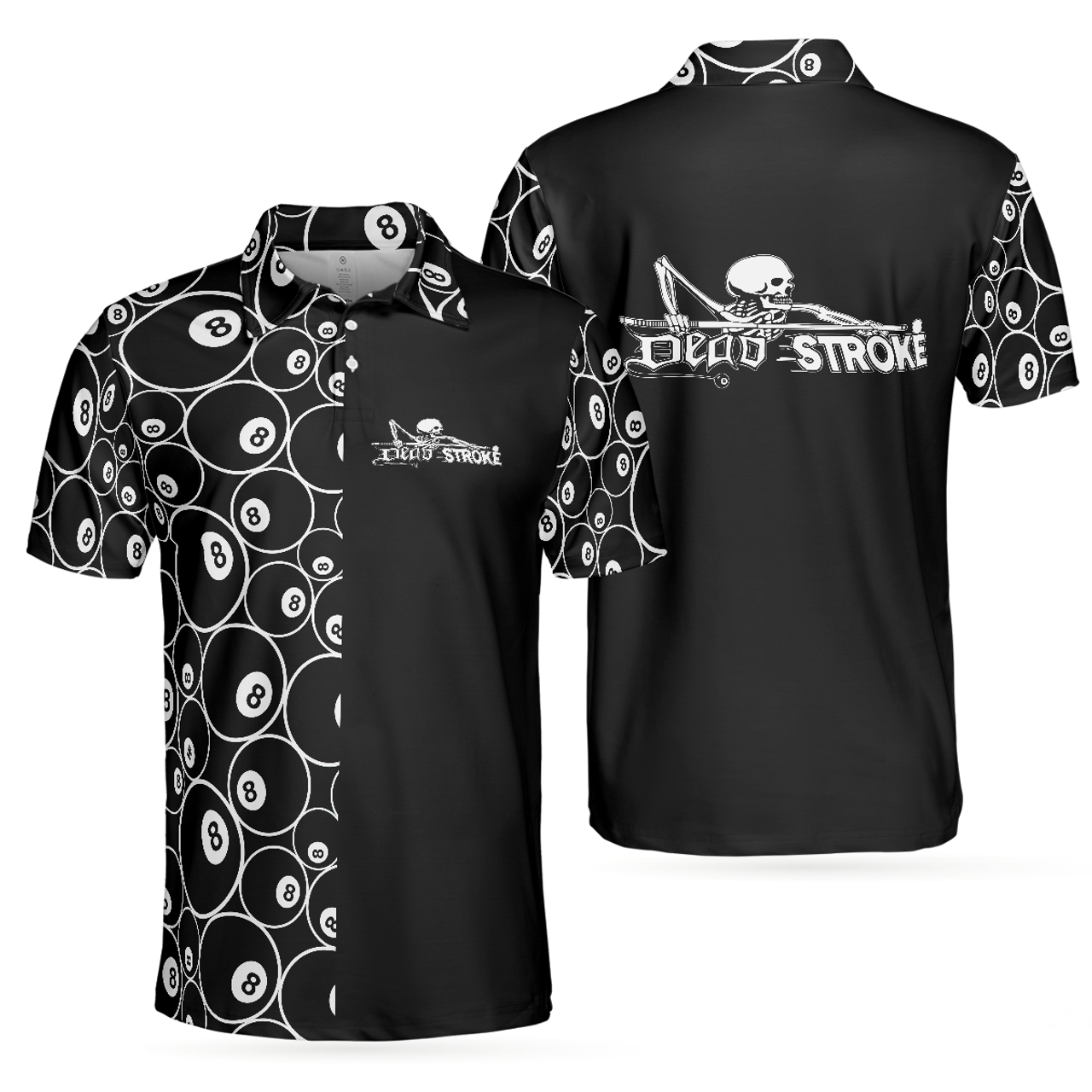 Dead Stroke Billiards Skeleton 8 Ball Short Sleeve Best Men's Polo Shirt
