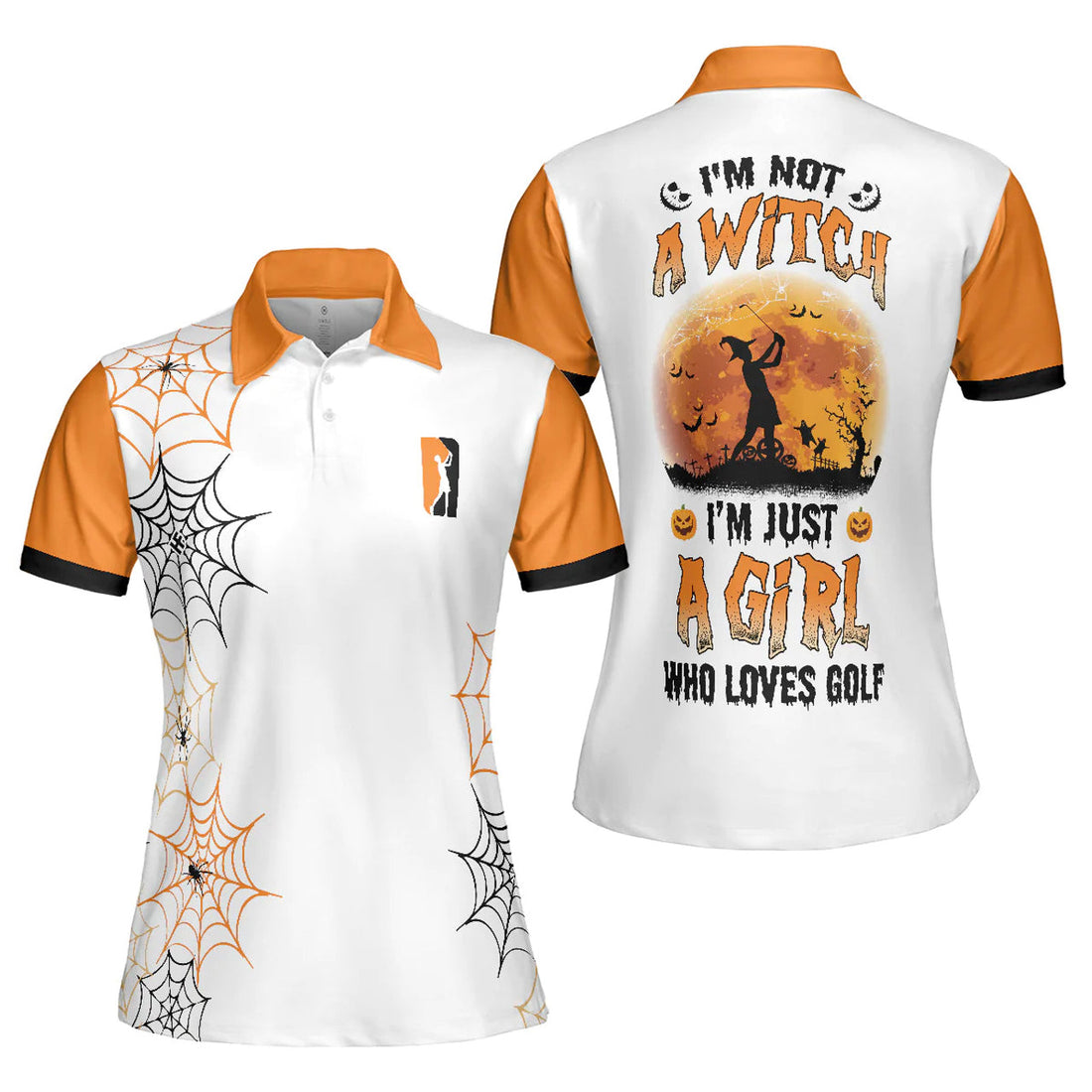 Witch Halloween Just A Girl Who Loves Golf Not A Women's Polo Shirts S-5XL