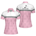 Pink Golf Short Sleeve Shirt With Golf Club Pattern Women's Polo Shirts S-5XL