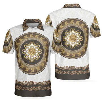 Luxury Baroque Lion of Saint Mark Vintage Style Men's Polo Shirt S-5XL