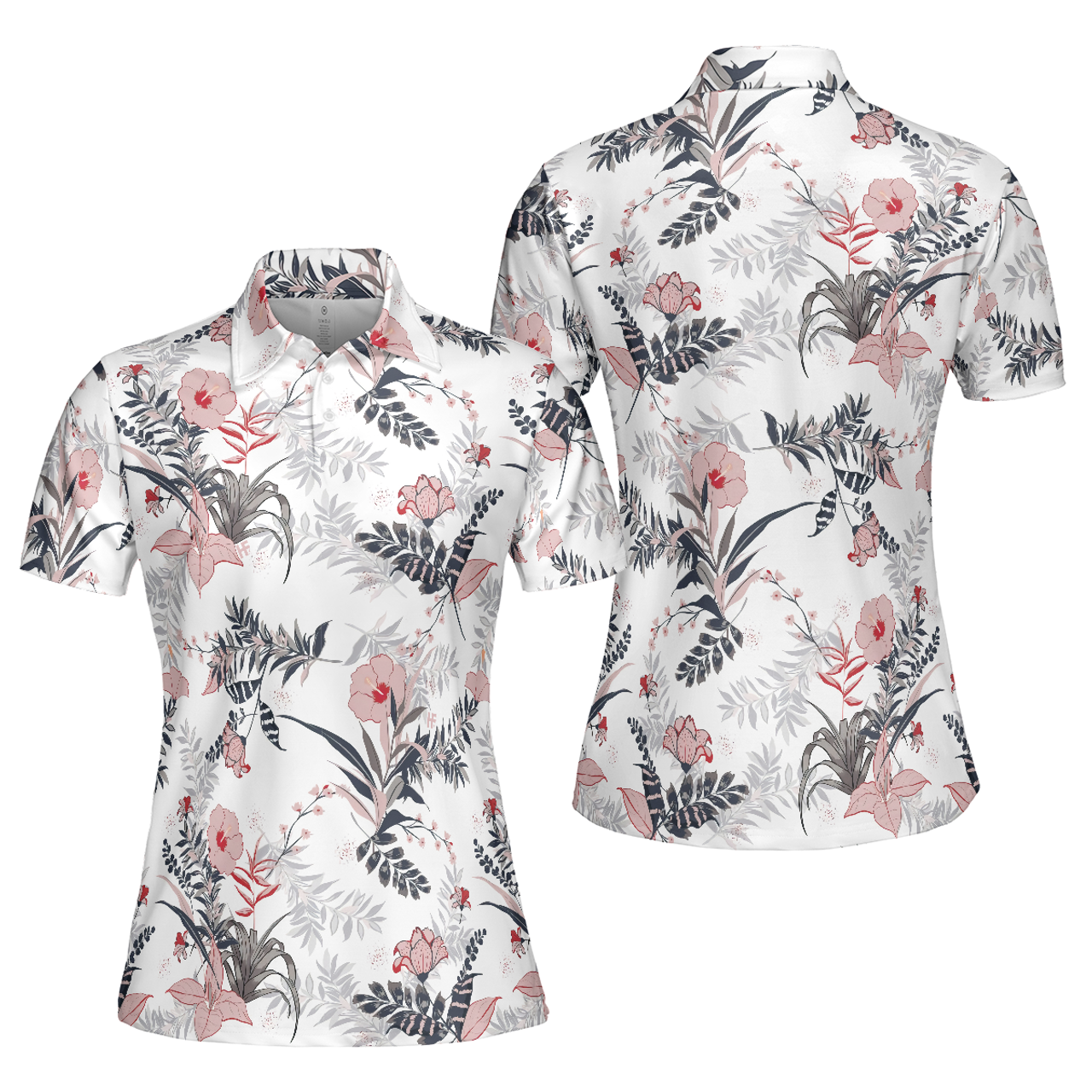 Floral Pattern Gift for Golf Lovers Tournament Coach Club Women's Polo Shirts S-5XL