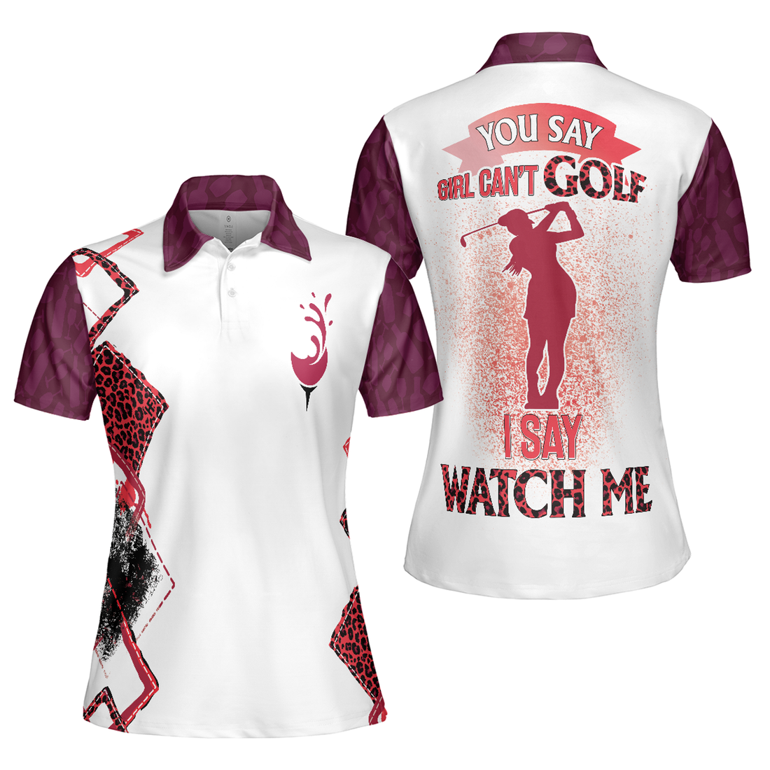 Leopard Golf for Ladies You Say Girl Can't Golf So Women's Polo Shirts S-5XL