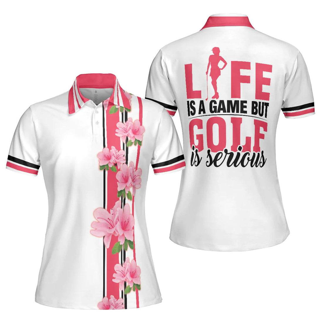 Peach Blossom Is A Game But Golf Is Serious Golf Shirt Women's Polo Shirts S-5XL