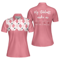 Science Pink Argyle My Students Make Me Smile Women Polo Shirt S-5XL