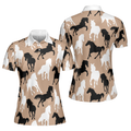Black and White Horses Lover Shirt Women Polo Shirt S-5XL