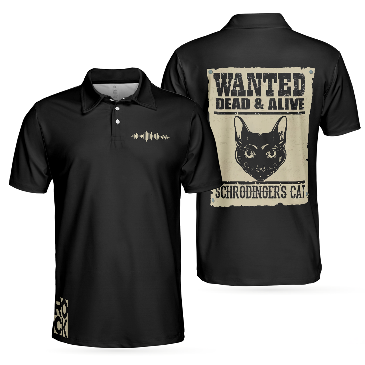 Wanted Dead And Alive Schrodinger's Cat Black Perfect Gift Men's Polo Shirt